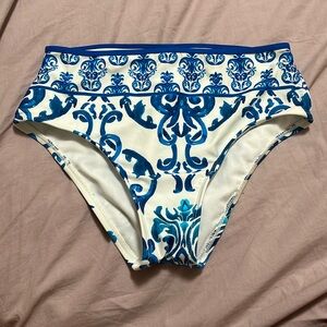 Antonio Melani Ocean Blue and White Swim Bottom/Swim Underwear